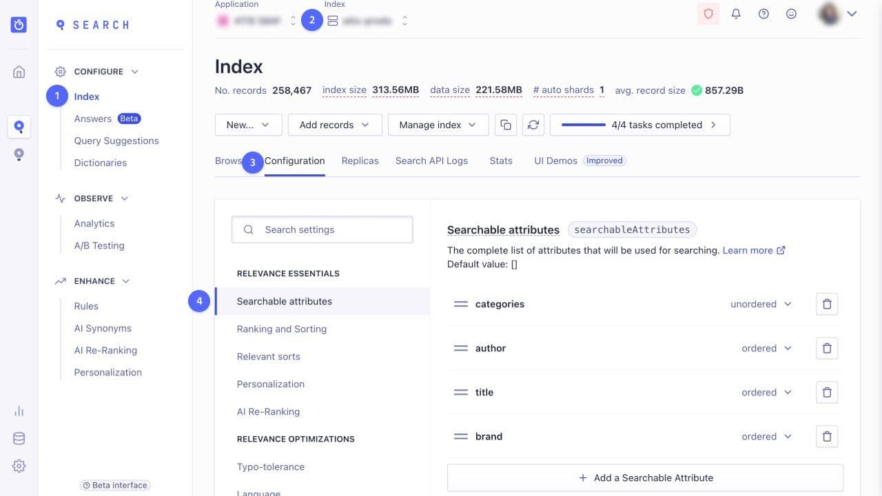 Searchable Attibutes