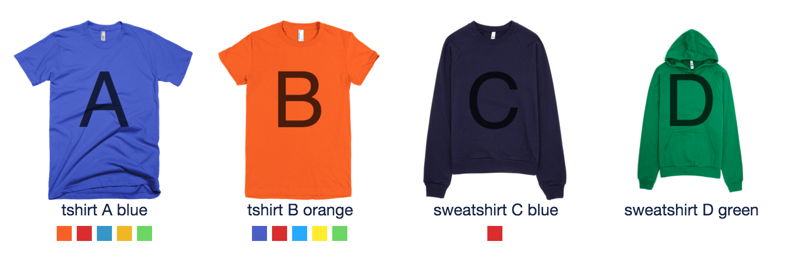 One color for each design