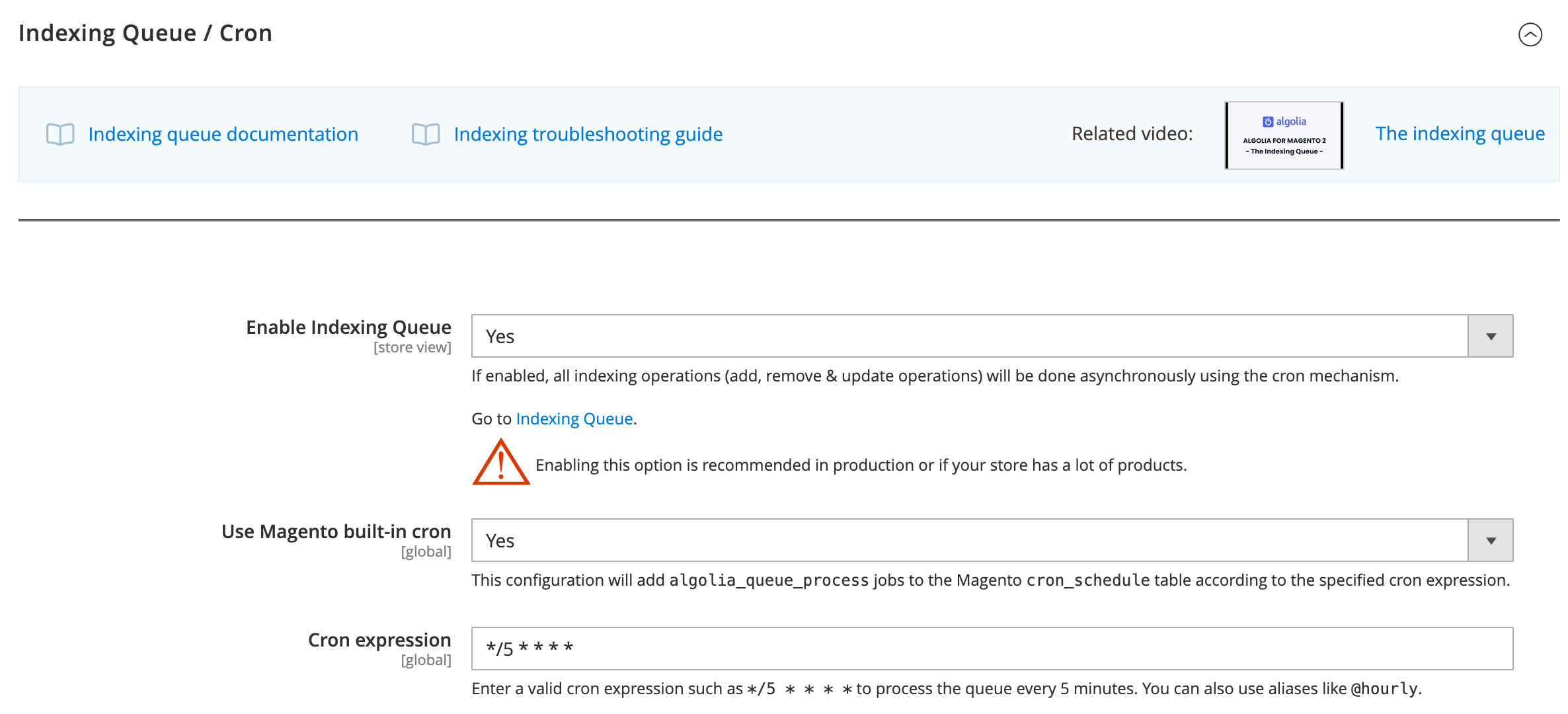Configure cron expression